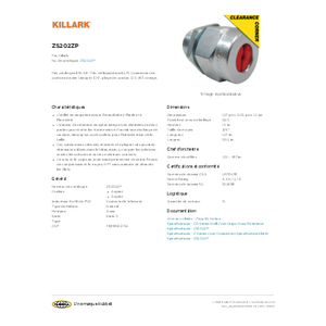 Straight Cord Connector, Z Series, 3/4