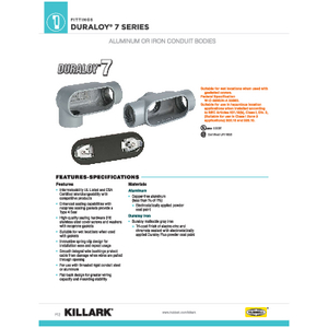 Duraloy 7 Series Conduit Bodies Specification Sheet