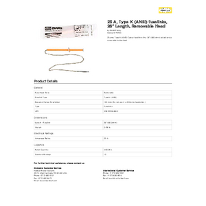 25 A, Type K (ANSI) fuselinks, 26