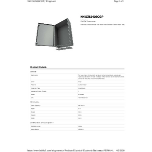 N412 Single Door Ultimate with Gland Plate 36X24X8 Carbon N412 Single Door Ultimate with Gland Plate 36X24X8 Carbon