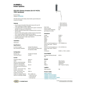 PDV-100 Optima Arrester (8.4 kV MCOV, 7333 Hardware) | 2137097333