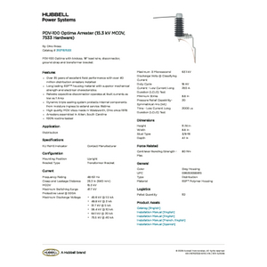 PDV-100 Optima Arrester (15.3 kV MCOV, 7533 Hardware) | 2137157533
