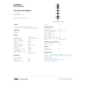 Veri*Lite VLS Insulator | 4050041400 | Hubbell Veri*Lite VLS Insulator | 4050041400 | Hubbell