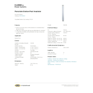 Porcelain Station Post Insulator | PSP2913001 | Hubbell