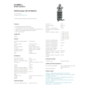 SVN Arrester (57 kV MCOV) | SVN072GA057AA | Hubbell Power