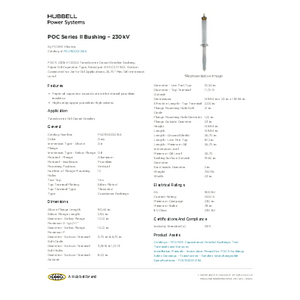 ポポラス　　/422B POC Series II Bushing – 230kV | POC900G1216S | Hubbell Power