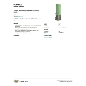 AV8815, Secondary Pedestal Assembly, LDPE | AV8815HD | Hubbell