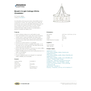 Progress Lighting Bisset 4-Light White Coastal Chandelier