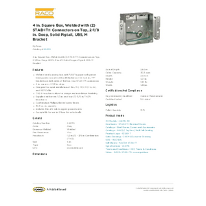 4 in. Square Box, Welded with (2) STAB-IT® Connectors on Top