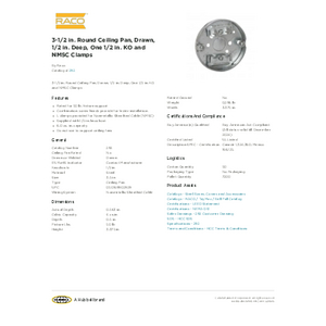 3-1/2 in. Round Ceiling Pan, Drawn, 1/2 in. Deep, One 1/2 in