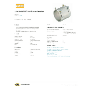 2 in. Rigid/IMC Set-Screw Coupling | 3028 | Raco