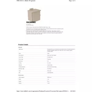 N3R Continuous Hinge Wall-Mount 36X36X12 Carbon Steel - Gray N3R Continuous Hinge Wall-Mount 36X36X12 Carbon Steel - Gray