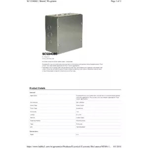 N1 Screw-Cover 12X24X8 Carbon Steel - Galvanized | SC122408G N1 Screw-Cover 12X24X8 Carbon Steel - Galvanized | SC122408G