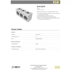 SLK-2/0I Street Light Connector Neutral Bar Aluminum