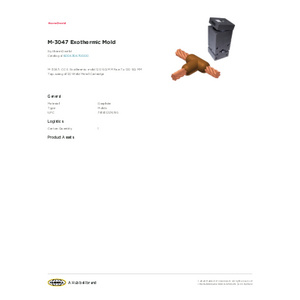 M-3047 Exothermic Mold | 600430470000 | Burndy M-3047 Exothermic Mold | 600430470000 | Burndy