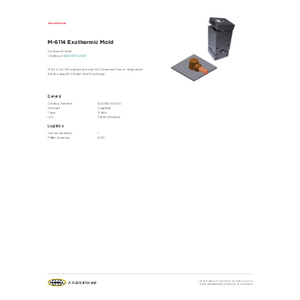 M-6114 Exothermic Mold | 600461140000 | Hubbell M-6114 Exothermic Mold | 600461140000 | Hubbell