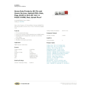 Heavy Duty Products, IEC Pin and Sleeve Devices, Hubbell-PRO