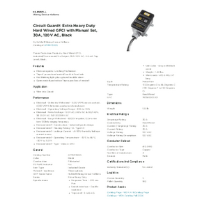 Circuit Guard® Extra Heavy Duty Hard Wired GFCI with Manual