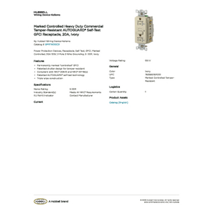 Y1142 gfc GHF-200 WH アウトレット Marked Controlled Heavy Duty Commercial Tamper-Resistant AUTOGUARD