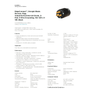 EdgeConnect™, Straight Blade Devices, Plug, Industrial EdgeConnect™, Straight Blade Devices, Plug, Industrial