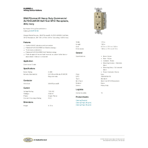 SNAPConnect® Heavy Duty Commercial AUTOGUARD® Self-Test GFCI