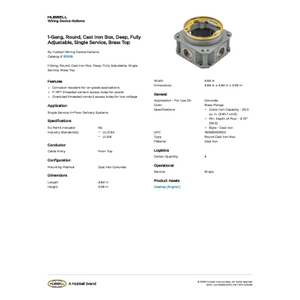 1-Gang, Round, Cast Iron Box, Deep, Fully Adjustable, Single