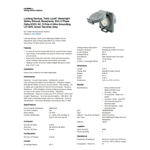 Locking Devices, Twist-Lock®, Watertight Safety Shroud, Receptacle