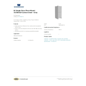 N1 Single Door Floor-Mount 72X36X24 Carbon Steel - Gray