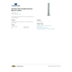 Stainless Steel Straight Pedestal Base, 6 Stainless Steel Straight Pedestal Base, 6