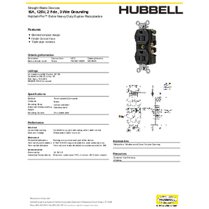 Straight Blade Devices, Receptacles, Duplex, Commercial