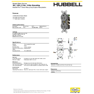 Straight Blade Devices, Receptacles, Duplex, Commercial