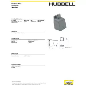 Scatola Derivazione Angolata HUBBELL BB601W In Alluminio Pressofuso 60A 600V Con Hub