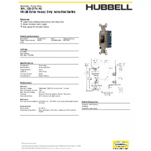 その他 HUBBELL HBL83001 Extra Heavy Duty Industrial Grade, Toggle Switches, General
