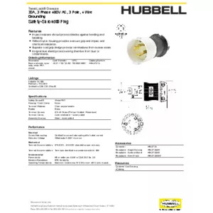 Locking Devices, Twist-Lock®, Safety Shroud, Male Plug, 30A 3