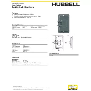 Straight Blade Devices, Portable Boxes, Standard, Plate Only, GFCI