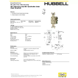Straight Blade Devices, Receptacles, Single, Industrial Straight Blade Devices, Receptacles, Single, Industrial