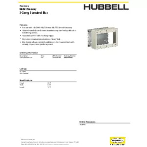 Metal Raceway, Box, 3-Gang, Standard Depth, HBL500/700/750 Series