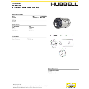 Locking Devices, Twist-Lock®, Marine Grade, Male Plug, 50A