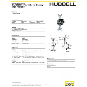 Hubbell HBL501032WM1 w/PROOF Reel, 50ft , 10/3 So Cord, WH