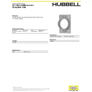 Wallplates and Boxes, Non-Weatherproof Covers, 1-Gang, 1) 50A