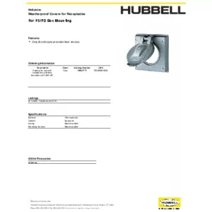 Hubbell wc-596 8個セット　カバー付 Wallplates and Boxes, Weatherproof Covers, 1- Gang, 1) 50A Locking