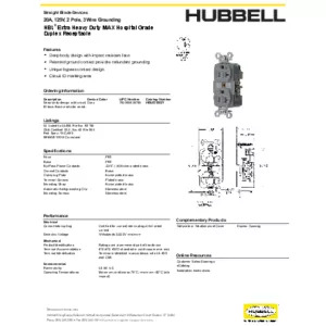 Straight Blade Devices, Receptacles, Duplex, Hospital Grade, 2