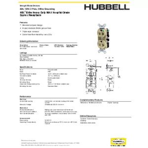 Straight Blade Devices, Receptacles, Duplex, Hospital Grade, 2