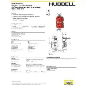 Straight Blade Devices, Receptacles, Duplex, Hospital Grade