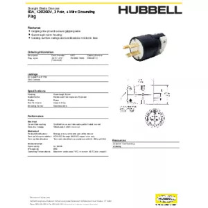 Straight Blade Devices, Male Plug, Nylon, Heavy Duty Straight Blade Devices, Male Plug, Nylon, Heavy Duty