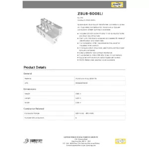 ZSU6-500SLI Transformer Space-Savers Stud Connector Aluminum