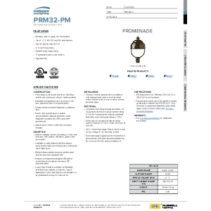PRM32-PM Post Top Spec Sheet