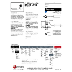 D2LED Lens Specification Sheet